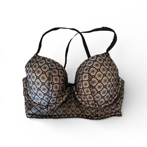 Victoria Secret Lined Demi Black Lace Bra,     34 DD